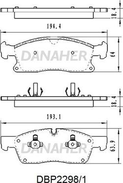 Danaher DBP2298/1 - Bremžu uzliku kompl., Disku bremzes ps1.lv