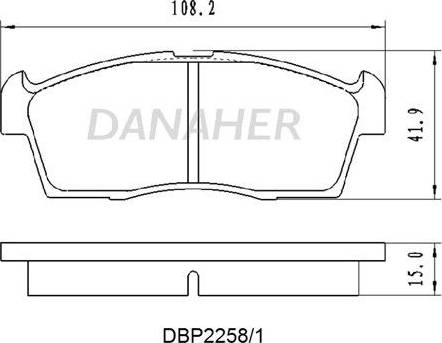 Danaher DBP2258/1 - Bremžu uzliku kompl., Disku bremzes ps1.lv