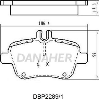 Danaher DBP2289/1 - Bremžu uzliku kompl., Disku bremzes ps1.lv