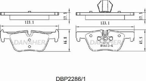 Danaher DBP2286/1 - Bremžu uzliku kompl., Disku bremzes ps1.lv