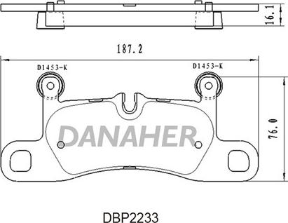 Danaher DBP2233 - Bremžu uzliku kompl., Disku bremzes ps1.lv