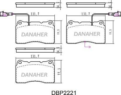 Danaher DBP2221 - Bremžu uzliku kompl., Disku bremzes ps1.lv