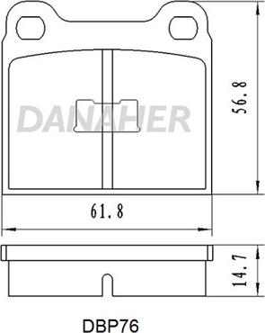 Danaher DBP76 - Bremžu uzliku kompl., Disku bremzes ps1.lv