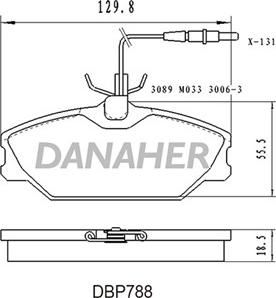 Danaher DBP788 - Bremžu uzliku kompl., Disku bremzes ps1.lv