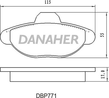 Danaher DBP771 - Bremžu uzliku kompl., Disku bremzes ps1.lv