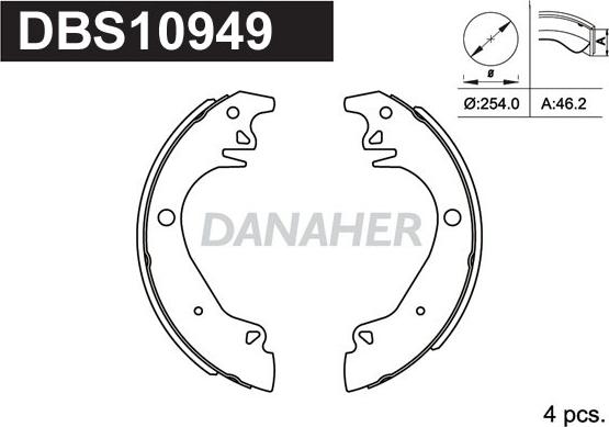 Danaher DBS10949 - Bremžu loku komplekts ps1.lv