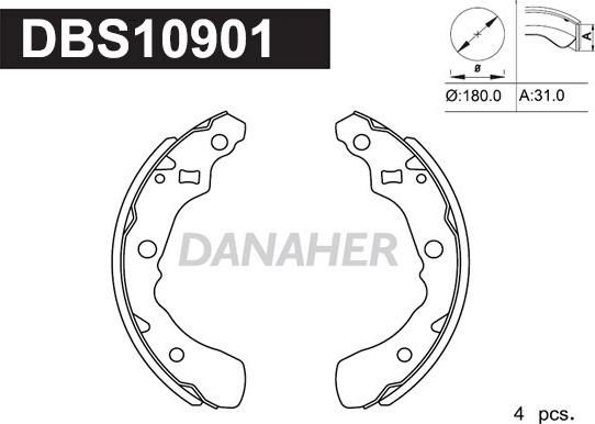 Danaher DBS10901 - Bremžu loku komplekts ps1.lv