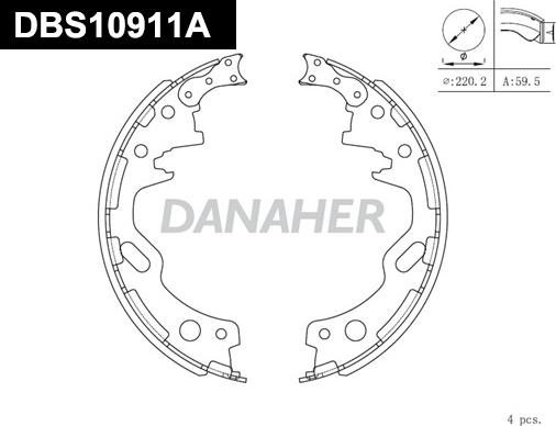 Danaher DBS10911A - Bremžu loku komplekts ps1.lv