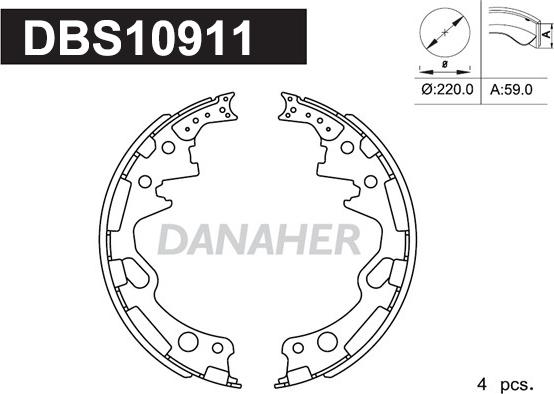 Danaher DBS10911 - Bremžu loku komplekts ps1.lv