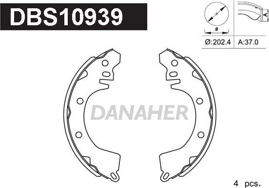 Danaher DBS10939 - Bremžu loku komplekts ps1.lv