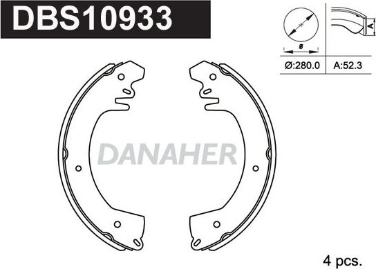 Danaher DBS10933 - Bremžu loku komplekts ps1.lv