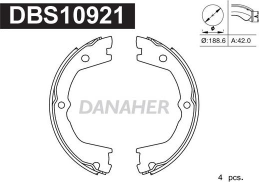 Danaher DBS10921 - Bremžu loku kompl., Stāvbremze ps1.lv