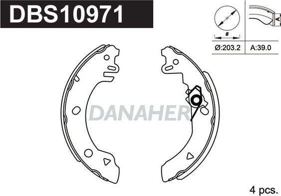 Danaher DBS10971 - Bremžu loku komplekts ps1.lv