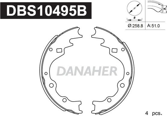 Danaher DBS10495B - Bremžu loku komplekts ps1.lv