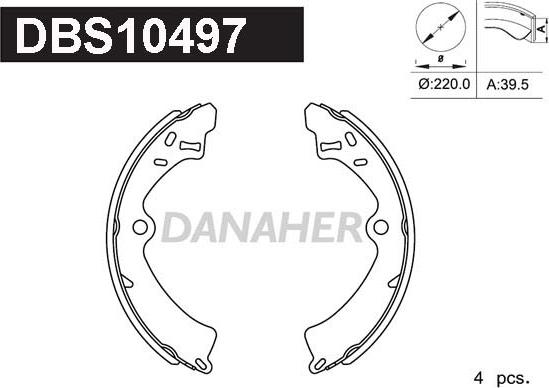 Danaher DBS10497 - Bremžu loku komplekts ps1.lv