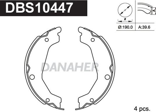 Danaher DBS10447 - Bremžu loku kompl., Stāvbremze ps1.lv