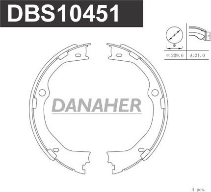 Danaher DBS10451 - Bremžu loku kompl., Stāvbremze ps1.lv