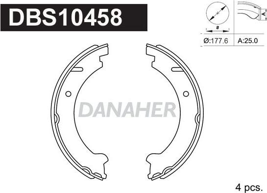 Danaher DBS10458 - Bremžu loku kompl., Stāvbremze ps1.lv