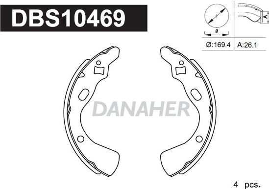 Danaher DBS10469 - Bremžu loku komplekts ps1.lv