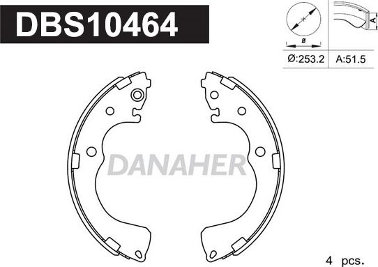 Danaher DBS10464 - Bremžu loku komplekts ps1.lv