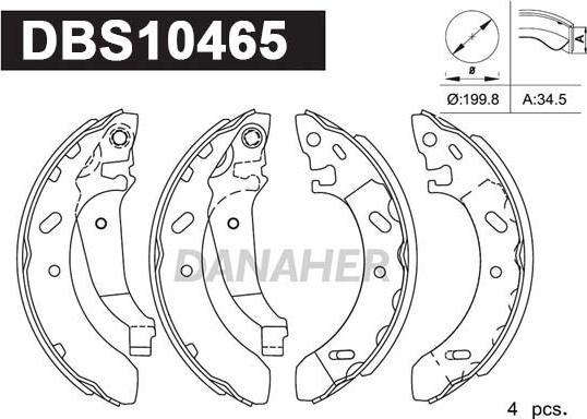 Danaher DBS10465 - Bremžu loku komplekts ps1.lv