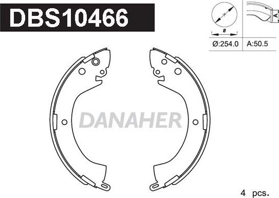 Danaher DBS10466 - Bremžu loku komplekts ps1.lv