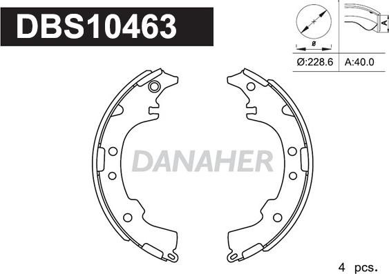 Danaher DBS10463 - Bremžu loku komplekts ps1.lv