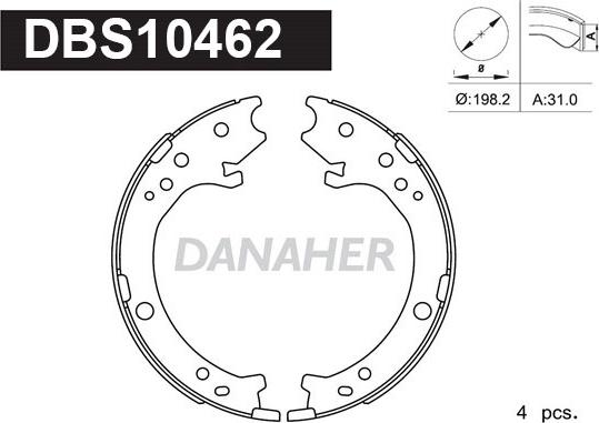 Danaher DBS10462 - Bremžu loku kompl., Stāvbremze ps1.lv