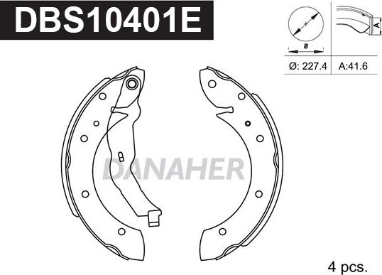 Danaher DBS10401E - Bremžu loku komplekts ps1.lv