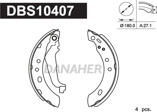 Danaher DBS10407 - Bremžu loku komplekts ps1.lv