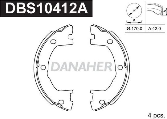 Danaher DBS10412A - Bremžu loku kompl., Stāvbremze ps1.lv