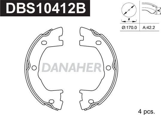 Danaher DBS10412B - Bremžu loku kompl., Stāvbremze ps1.lv