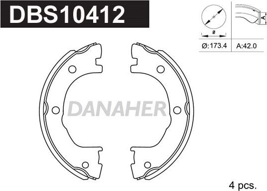 Danaher DBS10412 - Bremžu loku kompl., Stāvbremze ps1.lv