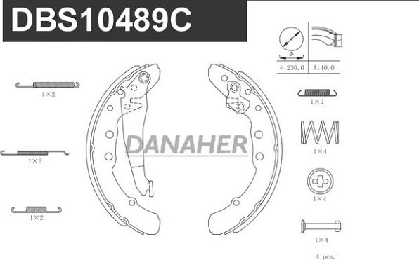 Danaher DBS10489C - Bremžu loku komplekts ps1.lv