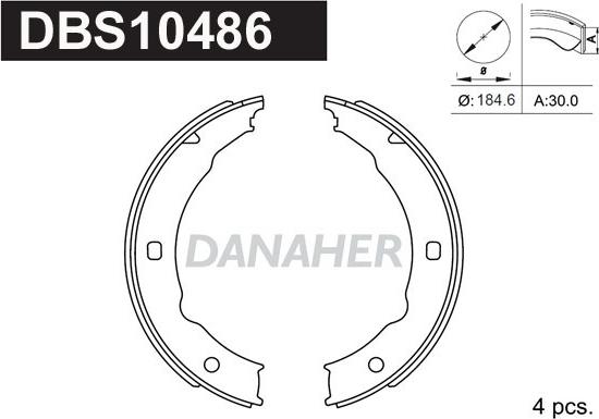 Danaher DBS10486 - Bremžu loku kompl., Stāvbremze ps1.lv