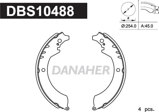 Danaher DBS10488 - Bremžu loku komplekts ps1.lv