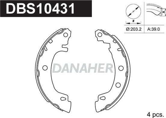 Danaher DBS10431 - Bremžu loku komplekts ps1.lv