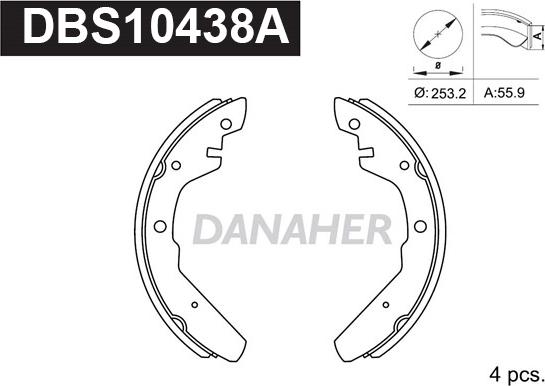 Danaher DBS10438A - Bremžu loku komplekts ps1.lv