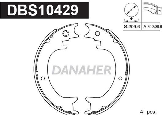 Danaher DBS10429 - Bremžu loku kompl., Stāvbremze ps1.lv