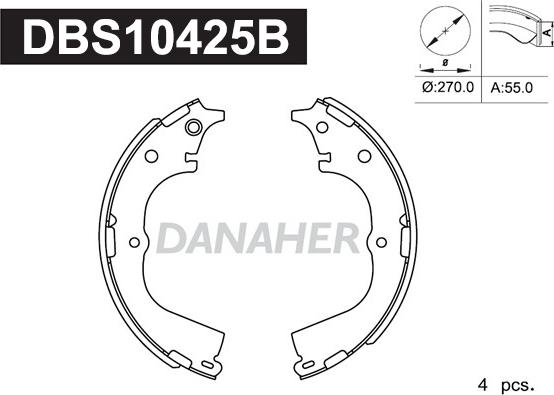 Danaher DBS10425B - Bremžu loku komplekts ps1.lv