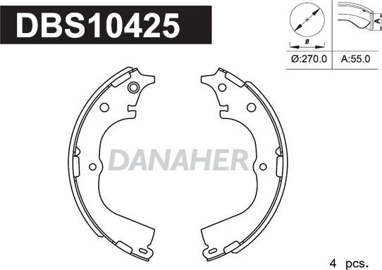 Danaher DBS10425 - Bremžu loku komplekts ps1.lv