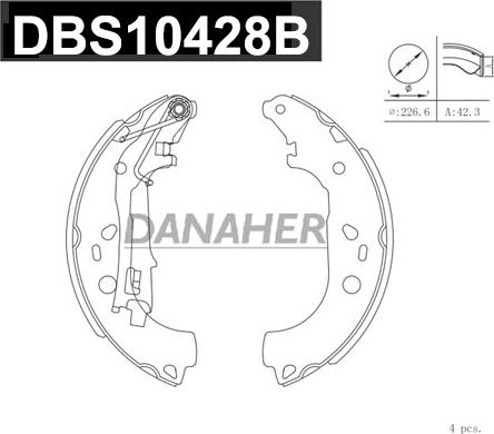 Danaher DBS10428B - Bremžu loku komplekts ps1.lv