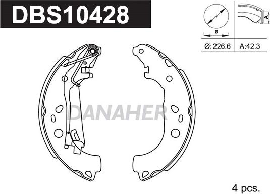 Danaher DBS10428 - Bremžu loku komplekts ps1.lv