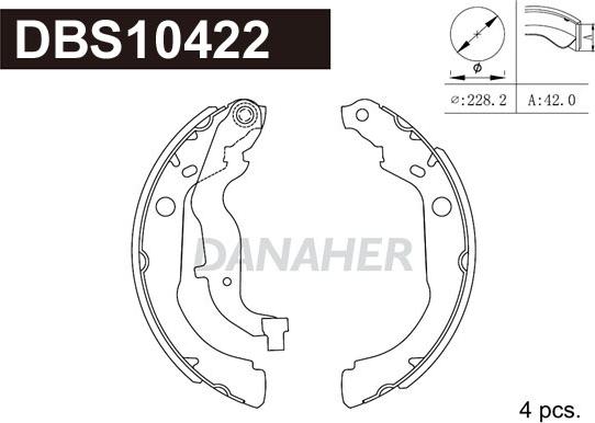 Danaher DBS10422 - Bremžu loku komplekts ps1.lv