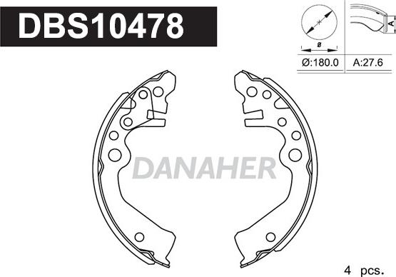 Danaher DBS10478 - Bremžu loku komplekts ps1.lv