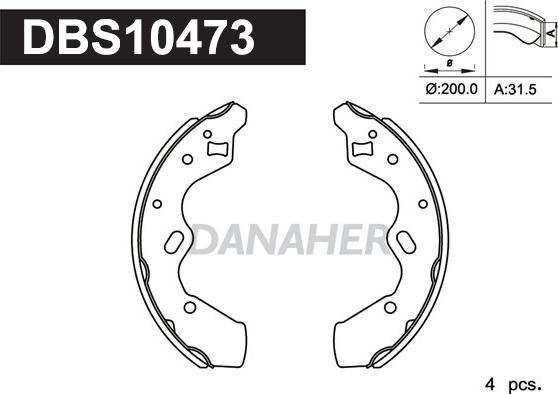 Danaher DBS10473 - Bremžu loku komplekts ps1.lv