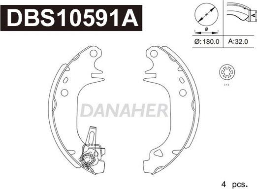 Danaher DBS10591A - Bremžu loku komplekts ps1.lv