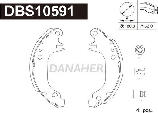 Danaher DBS10591 - Bremžu loku komplekts ps1.lv