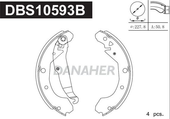 Danaher DBS10593B - Bremžu loku komplekts ps1.lv