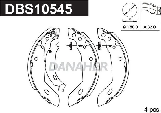 Danaher DBS10545 - Bremžu loku komplekts ps1.lv